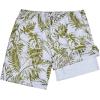 imageMens Swimsuit Trunks 7 Inch Inseam Beach Shorts with Pockets Mens Swimming Trunks Green Flower 2XL