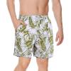 imageMens Swimsuit Trunks 7 Inch Inseam Beach Shorts with Pockets Mens Swimming Trunks Green Flower 2XL