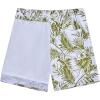 imageMens Swimsuit Trunks 7 Inch Inseam Beach Shorts with Pockets Mens Swimming Trunks Green Flower 2XL
