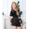 imageAmerican Trends Girls Metallic Skirts Kids 3Layers Ruffle Sparkly Skirt with Sunglasses for Girl 415 YearsBlack
