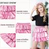 imageAmerican Trends Girls Metallic Skirts Kids 3Layers Ruffle Sparkly Skirt with Sunglasses for Girl 415 YearsPink