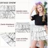 imageAmerican Trends Girls Metallic Skirts Kids 3Layers Ruffle Sparkly Skirt with Sunglasses for Girl 415 YearsSilver