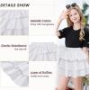 imageAmerican Trends Girls Metallic Skirts Kids 3Layers Ruffle Sparkly Skirt with Sunglasses for Girl 415 YearsWhite