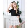 imageAmerican Trends Girls Metallic Skirts Kids 3Layers Ruffle Sparkly Skirt with Sunglasses for Girl 415 YearsWhite