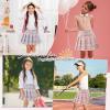 imageAmerican Trends Girls Plaid Skirt Pleated Skirt with Bow Tie Girls Elastic Waist Uniform Skirts for Girls 412 YearsPink Plaid