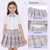 imageAmerican Trends Girls Plaid Skirt Pleated Skirt with Bow Tie Girls Elastic Waist Uniform Skirts for Girls 412 YearsPurple Plaid