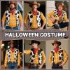 imageAmerican Trends Cowboy Costume Men Adult Halloween Costume Men Cowboy Shirt Outfit Long Sleeves Yellow and Red Plaid ShirtYellow