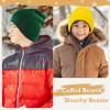 imageAmerican Trends Kids Beanie Warm Knit Beanie Hats Boys Girls Winter Hat Soft Slouchy Hats for KidsWhite