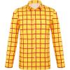 imageAmerican Trends Cowboy Costume Men Adult Halloween Costume Men Cowboy Shirt Outfit Long Sleeves Yellow and Red Plaid ShirtYellow