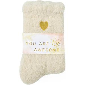 imageAmerican Trends Coral Fleece Cloud Socks UltraSoft Fuzzy Warm Sleep Socks Cozy Unisex Gifts for Birthday SelfCareWhite B