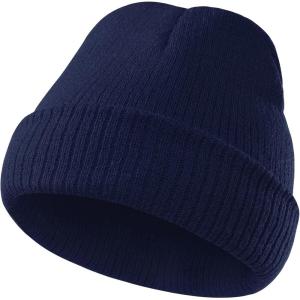 imageAmerican Trends Kids Beanie Warm Knit Beanie Hats Boys Girls Winter Hat Soft Slouchy Hats for KidsNavy Blue
