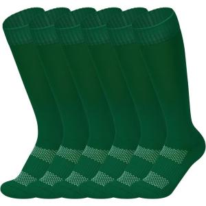 imageAmerican Trends Girls Softball Socks 6 Pairs Baseball Softball Socks for Girls Youth Knee High Soccer SocksGreen