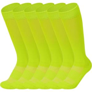 imageAmerican Trends Girls Softball Socks 6 Pairs Baseball Softball Socks for Girls Youth Knee High Soccer SocksYellow