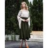 imageAmerican Trends Womens Renaissance Pirate Skirt Medieval Long Flowy Maxi Skirt for Ren Faire Halloween Outfit with PocketsArmy Green