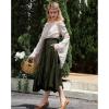 imageAmerican Trends Womens Renaissance Pirate Skirt Medieval Long Flowy Maxi Skirt for Ren Faire Halloween Outfit with PocketsArmy Green