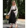 imageAmerican Trends Womens Renaissance Pirate Skirt Medieval Long Flowy Maxi Skirt for Ren Faire Halloween Outfit with PocketsBlack