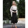 imageAmerican Trends Womens Renaissance Pirate Skirt Medieval Long Flowy Maxi Skirt for Ren Faire Halloween Outfit with PocketsBlack