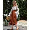 imageAmerican Trends Womens Renaissance Pirate Skirt Medieval Long Flowy Maxi Skirt for Ren Faire Halloween Outfit with PocketsOrange