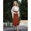 imageAmerican Trends Womens Renaissance Pirate Skirt Medieval Long Flowy Maxi Skirt for Ren Faire Halloween Outfit with PocketsOrange