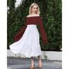 imageAmerican Trends Womens Renaissance Pirate Skirt Medieval Long Flowy Maxi Skirt for Ren Faire Halloween Outfit with PocketsWhite
