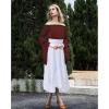 imageAmerican Trends Womens Renaissance Pirate Skirt Medieval Long Flowy Maxi Skirt for Ren Faire Halloween Outfit with PocketsWhite