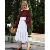 imageAmerican Trends Womens Renaissance Pirate Skirt Medieval Long Flowy Maxi Skirt for Ren Faire Halloween Outfit with PocketsWhite