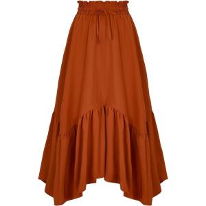 imageAmerican Trends Womens Renaissance Pirate Skirt Medieval Long Flowy Maxi Skirt for Ren Faire Halloween Outfit with PocketsOrange