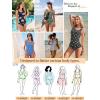 imageAmerican Trends Modest Criss Cross Back One Piece Swimsuit Women Full Coverage Floral Print Long Torso Swim SuitsSketch Flowers