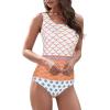 imageAmerican Trends Modest One Piece Swimsuit Women Bathing Suit Teen Girls Swim Suit Full Coverage Swimsuit Criss Cross BackOrange Scale