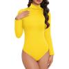 imageAmerican Trends Bodysuit for Women Body Suit Long Sleeve Bodysuit Tops Turtleneck Leotards ShapewearLemon Yellow