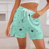 imagePajama Shorts Women Set Casual Elastic Sleep Shorts Summer Lounge Pants Comfy Pj Short with Pockets PrintedAagreen Star