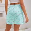 imagePajama Shorts Women Set Casual Elastic Sleep Shorts Summer Lounge Pants Comfy Pj Short with Pockets PrintedBlue Butterfly