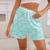 imagePajama Shorts Women Set Casual Elastic Sleep Shorts Summer Lounge Pants Comfy Pj Short with Pockets PrintedBlue Butterfly