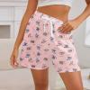 imagePajama Shorts Women Set Casual Elastic Sleep Shorts Summer Lounge Pants Comfy Pj Short with Pockets PrintedGray Powder Blue Cup