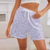 imagePajama Shorts Women Set Casual Elastic Sleep Shorts Summer Lounge Pants Comfy Pj Short with Pockets PrintedPurple Star Heart