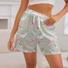 imagePajama Shorts Women Set Casual Elastic Sleep Shorts Summer Lounge Pants Comfy Pj Short with Pockets PrintedRabbit Love Grey
