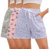imageAmerican Trends 3 Pack Pajama Shorts Women Casual Elastic Waist Comfy Printed Sleep Lounge Shorts for Women PJ BottomsSet1