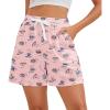 imagePajama Shorts Women Set Casual Elastic Sleep Shorts Summer Lounge Pants Comfy Pj Short with Pockets PrintedGray Powder Blue Cup