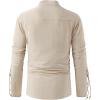 imageMens Pirate Shirt Medieval Renaissance Steampunk Retro Long Sleeve Lace up T Shirt Viking Gothic Halloween Costume TopBeige D