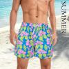 imageMens Swim Trunks with Compression Liner Board Shorts for Men Quick Dry Swimsuits Bathing Suit Swimwear MXXL5 Hawaiian Leaves