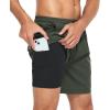 imageMens Swim Trunks with Compression Liner Board Shorts for Men Quick Dry Swimsuits Bathing Suit Swimwear MXXL7army Green