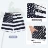 imageMens Swim Trunks with Compression Liner Board Shorts for Men Quick Dry Swimsuits Bathing Suit Swimwear MXXL7black White American Flag