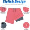 imageMens Swim Trunks with Compression Liner Board Shorts for Men Quick Dry Swimsuits Bathing Suit Swimwear MXXL7pink