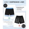 imageMens Swim Trunks with Compression Liner Board Shorts for Men Quick Dry Swimsuits Bathing Suit Swimwear MXXLA Sky Blue Flamingo