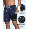 imageMens Swim Trunks with Compression Liner Board Shorts for Men Quick Dry Swimsuits Bathing Suit Swimwear MXXLNavy Blue Fish Bone