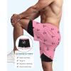 imageMens Swim Trunks with Compression Liner Board Shorts for Men Quick Dry Swimsuits Bathing Suit Swimwear MXXLPink Anchor