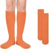imageAmerican Trends Kids Knee High Socks Youth Seamless Cotton Long Socks Girls Boys Accessories for School Spirit Week Crazy Day1 Pack Orange