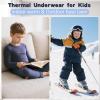 imageAmerican Trends 2 Set Thermal Underwear for Unisex Kids  Soft Toddler Base Layer for SkiingCold Weather Long Johns2 Sets Black
