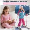 imageAmerican Trends 2 Set Thermal Underwear for Unisex Kids  Soft Toddler Base Layer for SkiingCold Weather Long Johns2 Sets BlackDark Pink