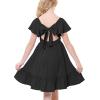 imageAmerican Trends Girls Dresses  Tie Back Summer Dress Ruffle Short Sleeve Square Neck Off Shoulder Size 415 YearsBlack